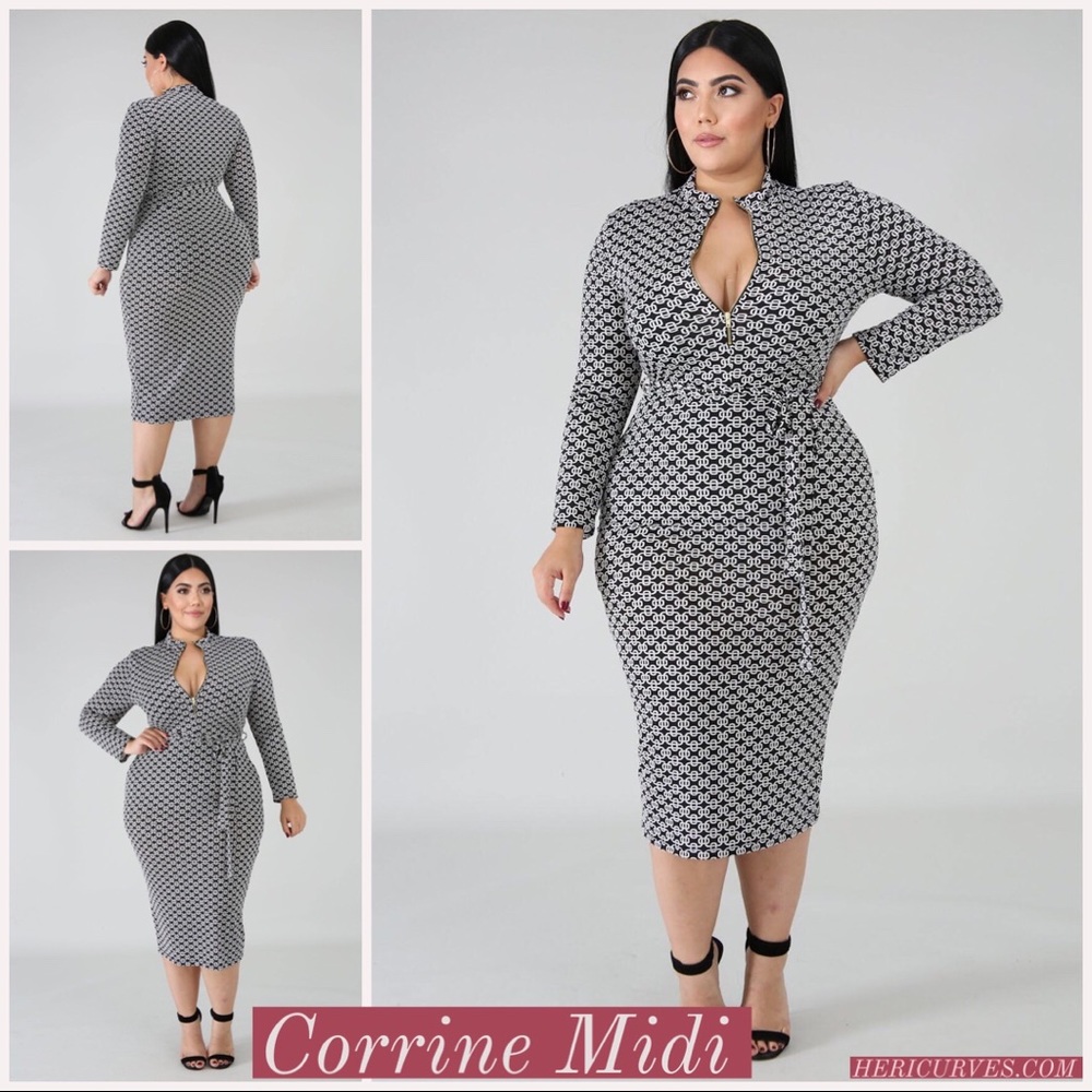 Corrine Plus Size Midi Dress